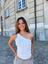 Ariel one-shoulder top - hvid