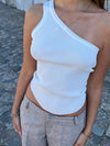 Ariel one-shoulder top - hvid