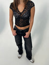 Hemilly blonde bluse - sort