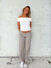 Herringbone bukser - Brun/hvid