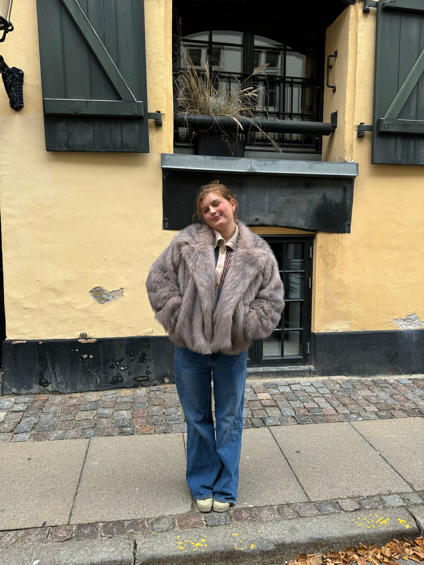 Tilla pelsjakke - Beige