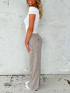 Herringbone bukser - Brun/hvid