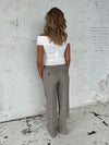 Herringbone bukser - Brun/hvid
