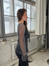 Maddy glitter bluse - Sort/sølv