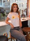"Solsikker" baby tee - Hvid