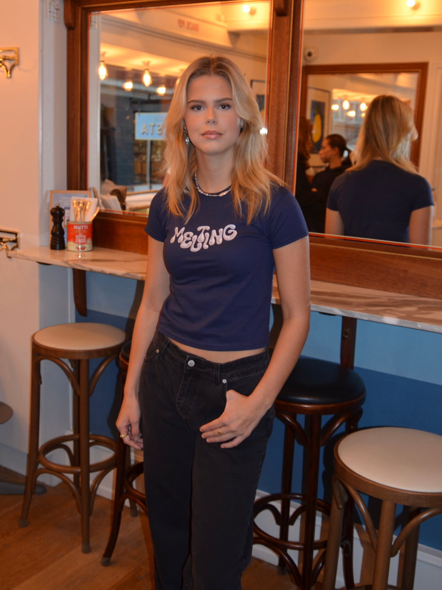 "Melting" baby tee - Navy