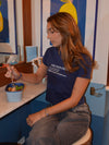 "For your dreams;)" baby tee - Navy
