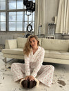 Ane pyjamas bukser med hjerter - Hvid