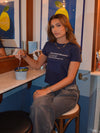 "For your dreams;)" baby tee - Navy
