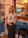 "Be my sunflower" baby tee - Hvid