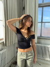 Abigail off shoulder top - Sort