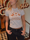 "Manifest your best life" baby tee - Grå
