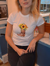 "Be my sunflower" baby tee - Hvid