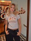 "Manifest your best life" baby tee - Grå