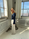 Denisi satin bluse - Navy