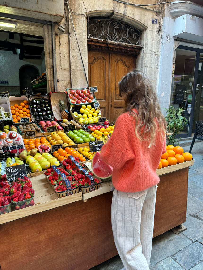 Elina striktrøje - Koral orange