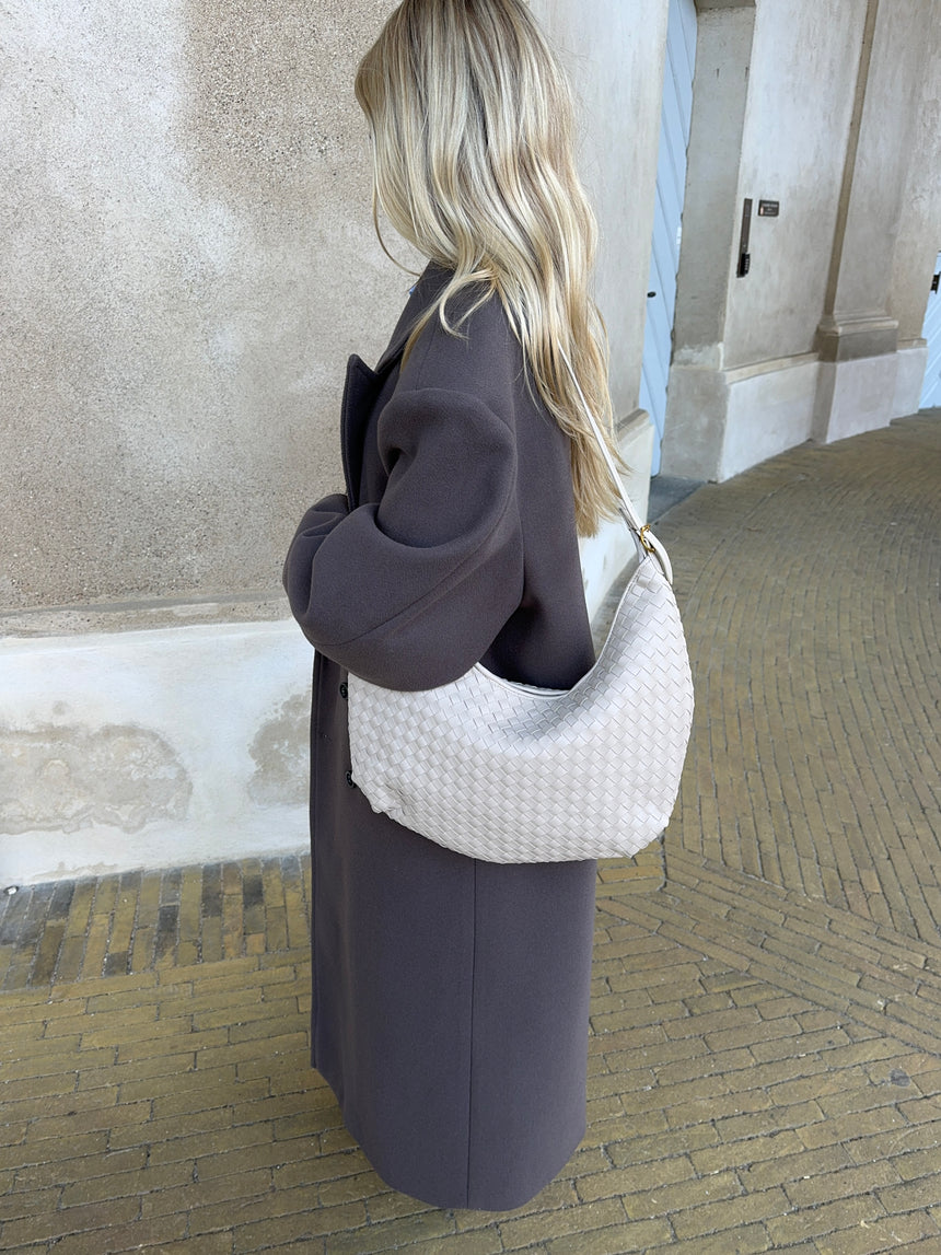 Palma flettet skuldertaske - Beige