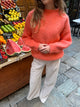Elina striktrøje - Koral orange