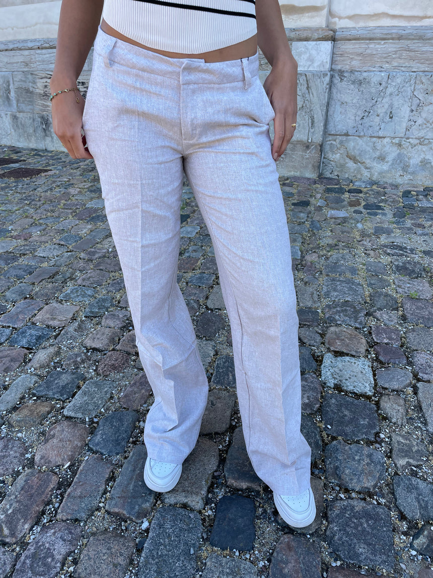 Herringbone bukser - Beige/hvid