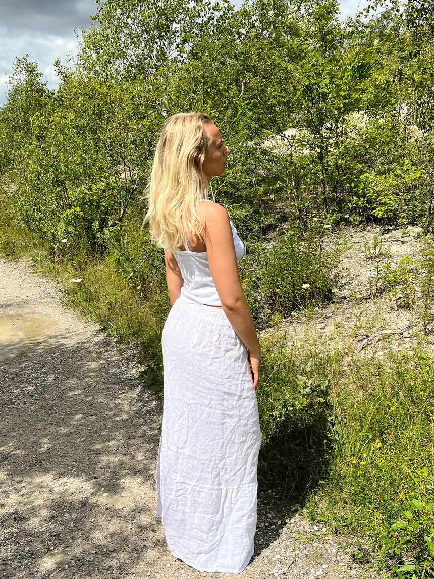 Nathalia hør nederdel - hvid