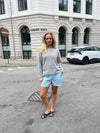 Andrea shorts med striber - Grøn/hvid