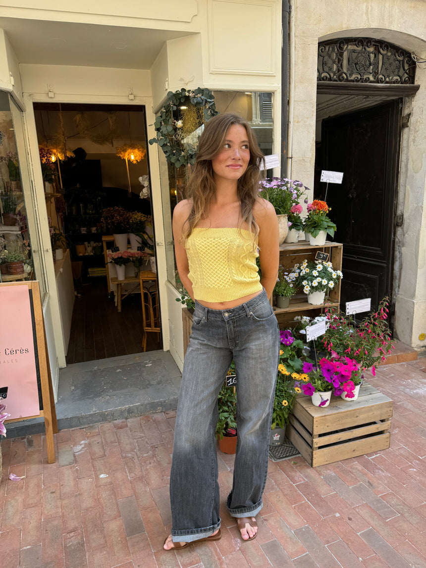Isla strikket tube top - Gul