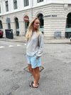 Andrea shorts med striber - Grøn/hvid