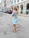 Andrea shorts med striber - Grøn/hvid