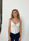 Marliya top med blonde detaljer - Hvid
