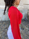 Samira one shoulder bluse - rød