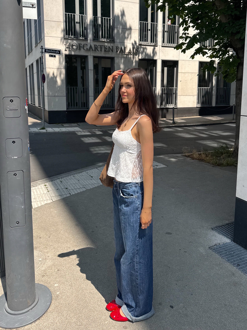 Bente blonde top - Hvid