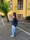 Delfina jakke med hvide syninger - Navy