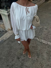 Aveline off shoulder kjole - Hvid