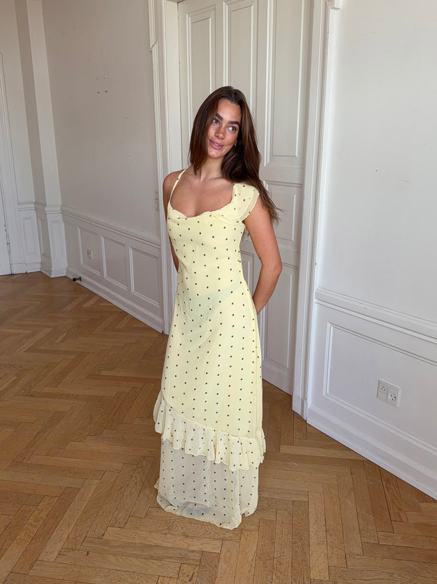 Froda kjole med prikker - Gul