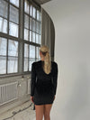 Maude velour kjole - Sort med rhinsten