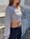 Samira one shoulder bluse - Grå