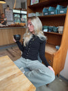 Paula tætsiddende cardigan - Sort
