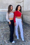 Samira one shoulder bluse - rød
