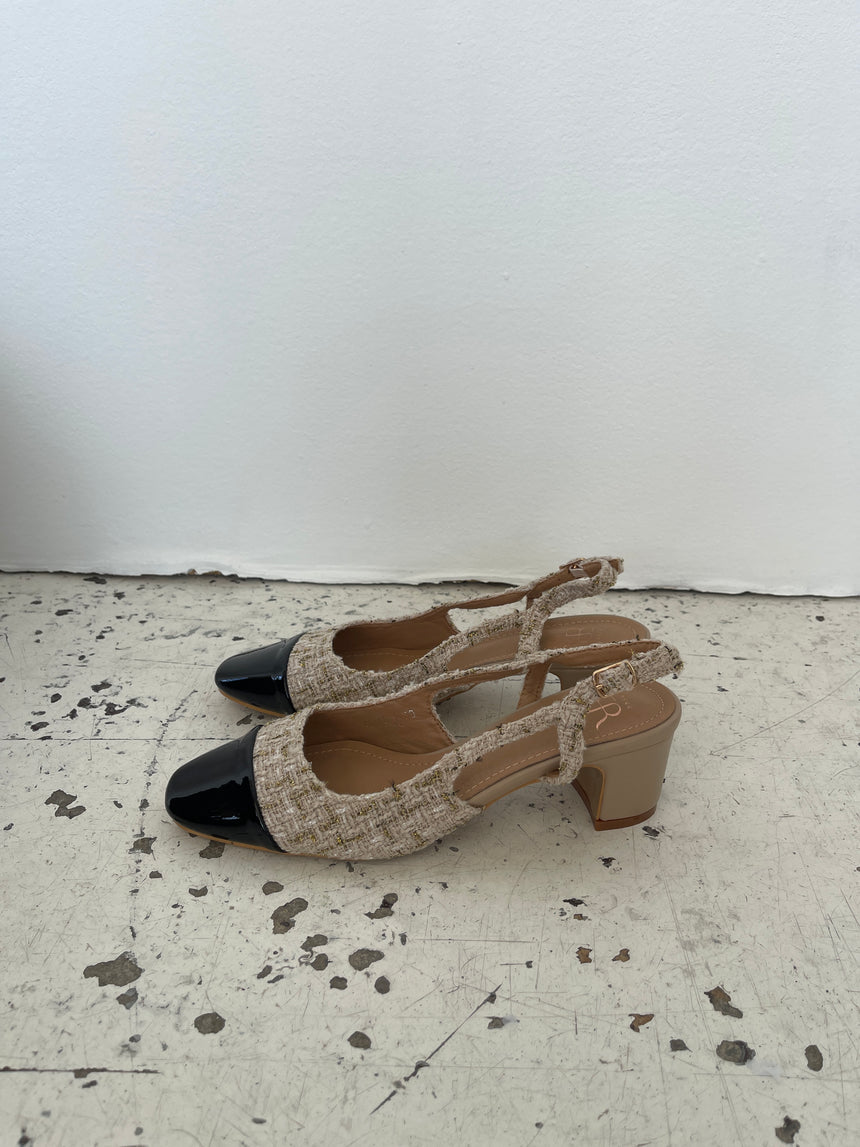 Lindos ballerina sko med hæl - Beige