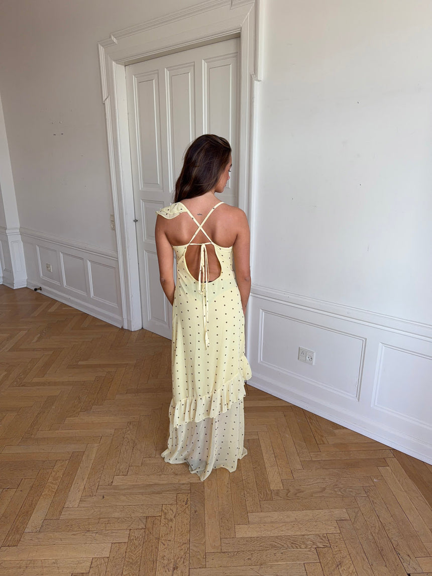 Froda kjole med prikker - Gul