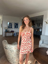Elvalina kjole med blomster - Gul/rød