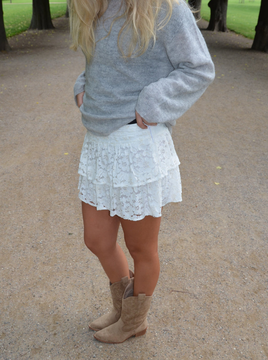 Erla blonde nederdel - Hvid