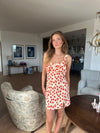 Elvalina kjole med blomster - Gul/rød