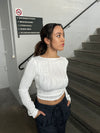 Ophelie bluse med mønster - Hvid