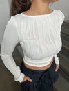 Ophelie bluse med mønster - Hvid