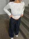 Ophelie bluse med mønster - Hvid
