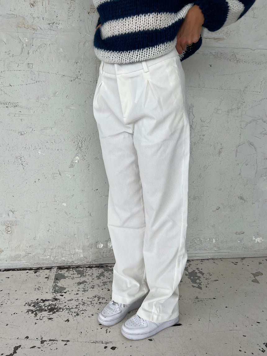 Lisette oversized suit bukser i fløjl - Off-white