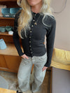 Paula tætsiddende cardigan - Sort