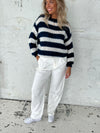 Lisette oversized suit bukser i fløjl - Off-white