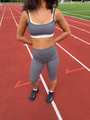 Layered sport bra - Stormy grey/cloud